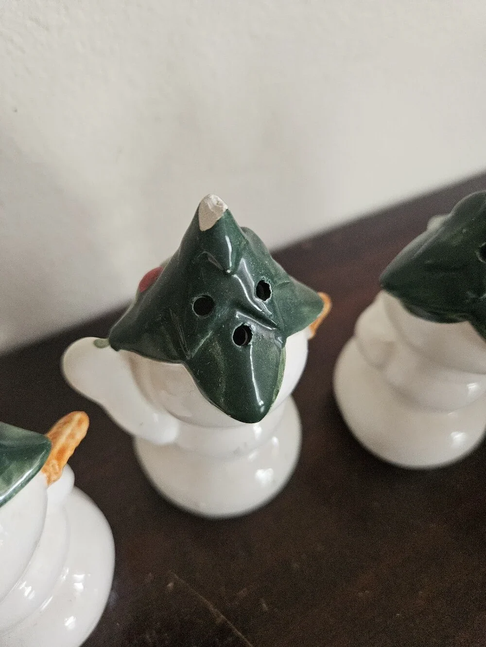 Lot 12 Vtg Ceramic Snowman Salt Pepper Shakers Japan Christmas Tree Hat Broom